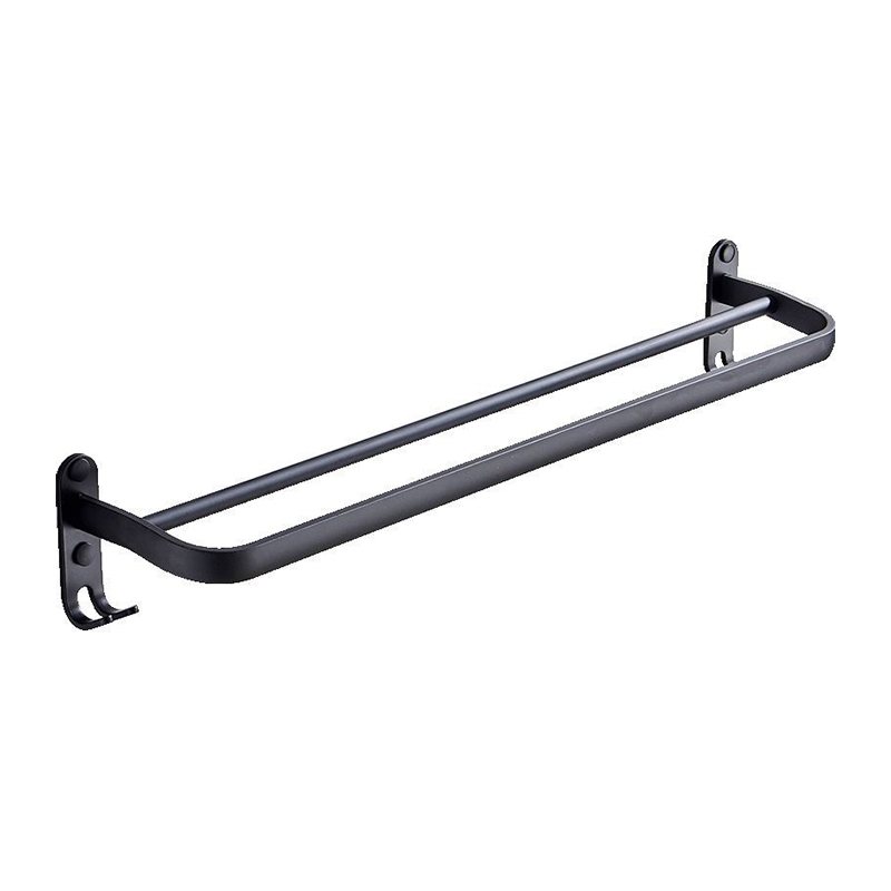 Spațiu modern din aluminiu din aluminiu dublu tijă fără pumn, raft de prosop pentru baie